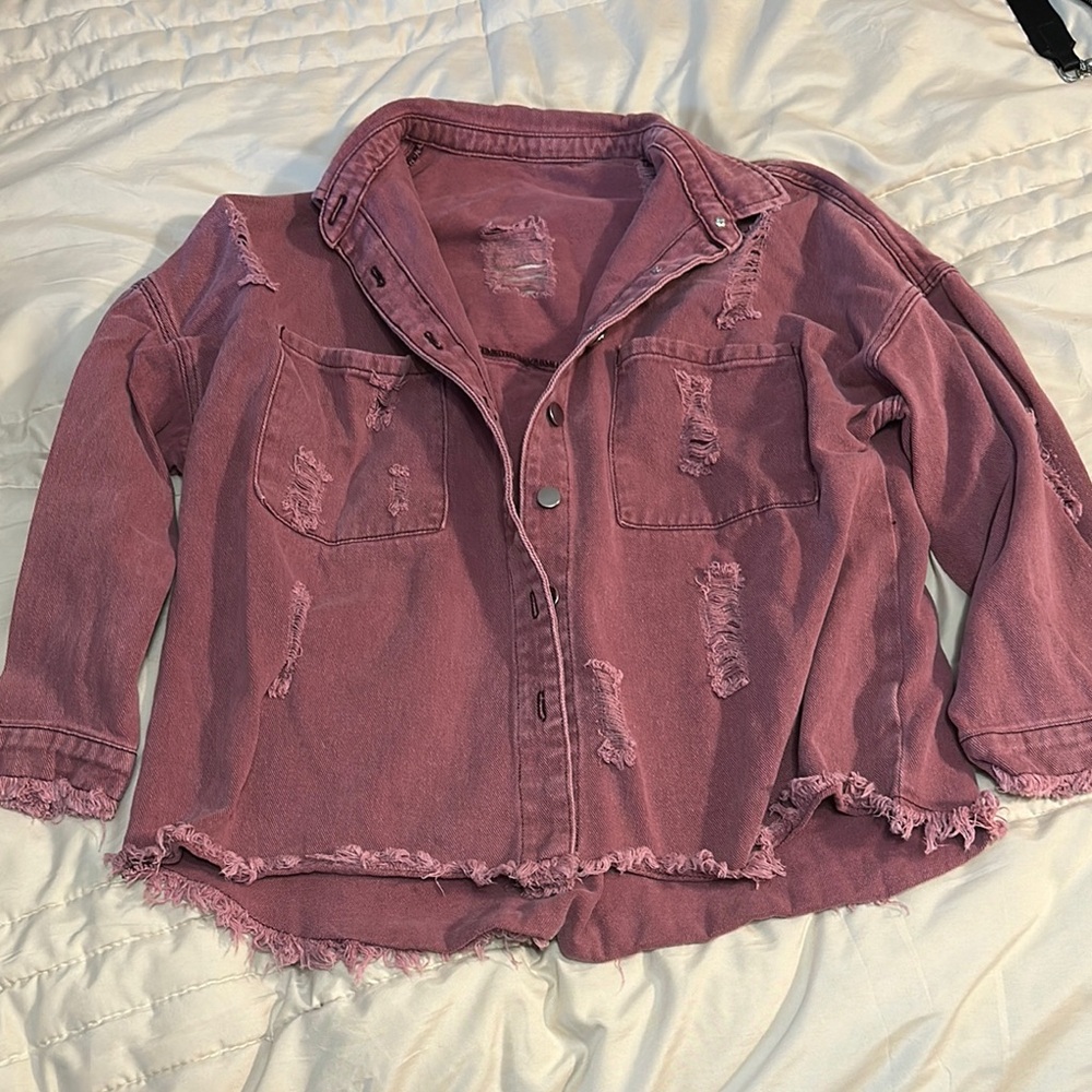 Distressed Mauve Jacket women’s size Large